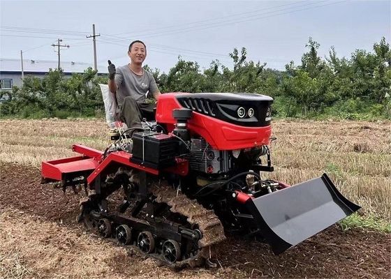 35hp ডিজেল ইঞ্জিন মিনি ক্রলার ট্র্যাক্টর হাঁটা প্যাডি রাবার ক্রলার টিলার সঙ্গে ট্র্যাক্টর