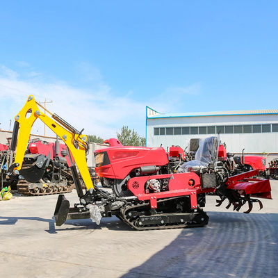 রাইডিং সম্পূর্ণ গিয়ার ট্র্যাক রটোটিলার 25HP 35HP টিলার চাষকারী মিনি ফার্ম ক্রলার ট্র্যাক্টর