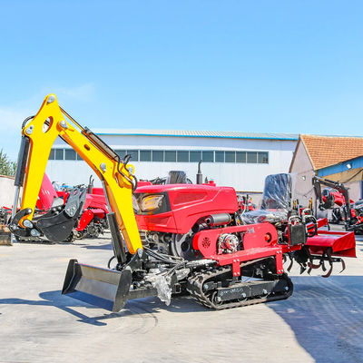 রাইডিং সম্পূর্ণ গিয়ার ট্র্যাক রটোটিলার 25HP 35HP টিলার চাষকারী মিনি ফার্ম ক্রলার ট্র্যাক্টর