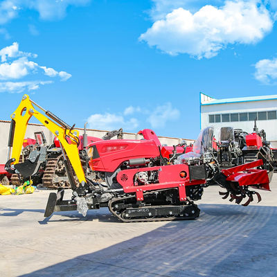 রাইডিং সম্পূর্ণ গিয়ার ট্র্যাক রটোটিলার 25HP 35HP টিলার চাষকারী মিনি ফার্ম ক্রলার ট্র্যাক্টর