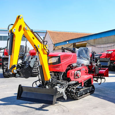 রাইডিং সম্পূর্ণ গিয়ার ট্র্যাক রটোটিলার 25HP 35HP টিলার চাষকারী মিনি ফার্ম ক্রলার ট্র্যাক্টর