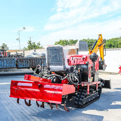 রাইডিং সম্পূর্ণ গিয়ার ট্র্যাক রটোটিলার 25HP 35HP টিলার চাষকারী মিনি ফার্ম ক্রলার ট্র্যাক্টর