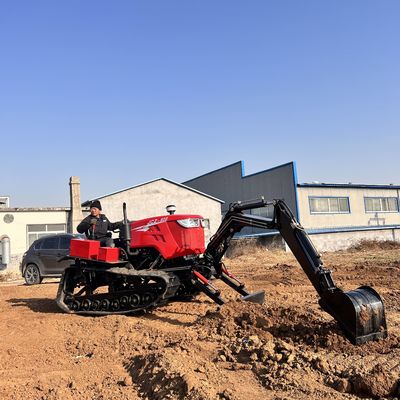 কমপ্যাক্ট 100hp ক্রলার ট্র্যাক্টর সামনের লোডার / খননকারীর সাথে কমপ্যাক্ট ফার্ম হাইড্রোলিক ট্র্যাক্টর