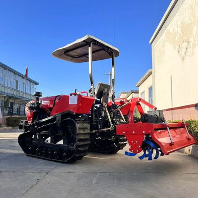 সহায়ক সরঞ্জাম সহ শক্তিশালী ছোট 50HP ধানক্ষেত্র ক্রলার ট্র্যাক্টর