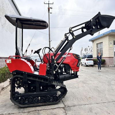 সহায়ক সরঞ্জাম সহ শক্তিশালী ছোট 50HP ধানক্ষেত্র ক্রলার ট্র্যাক্টর