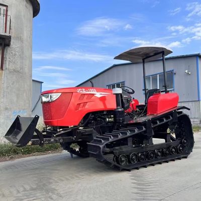 120HP ফার্ম ক্রলার ট্র্যাক্টর রোটারি টিলার সহ রাবার ট্র্যাক ক্রলার ট্র্যাক্টর